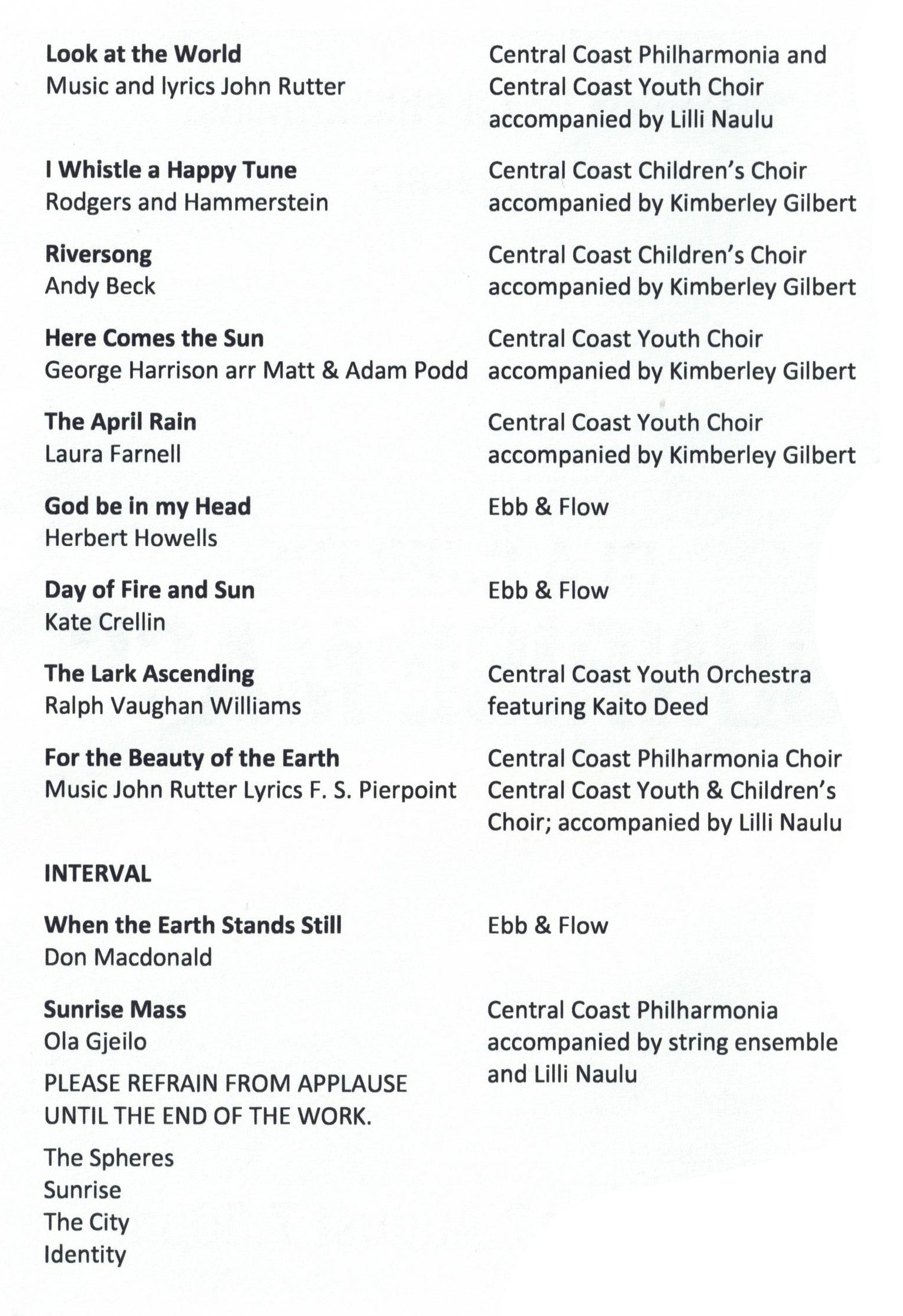 Concert Programme